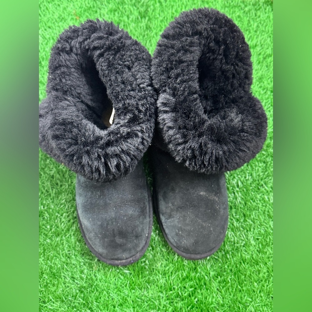 UGG BUTTON BAILEY Bling Boots Crystal S/n 3349 SZ 7 Gray